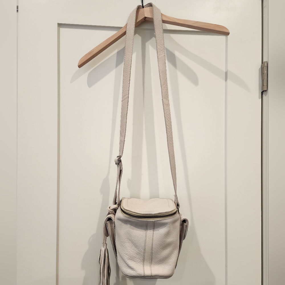 Anthropologie Cut n' Paste Cream Crossbody Bag